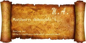 Mathern Adeodát névjegykártya